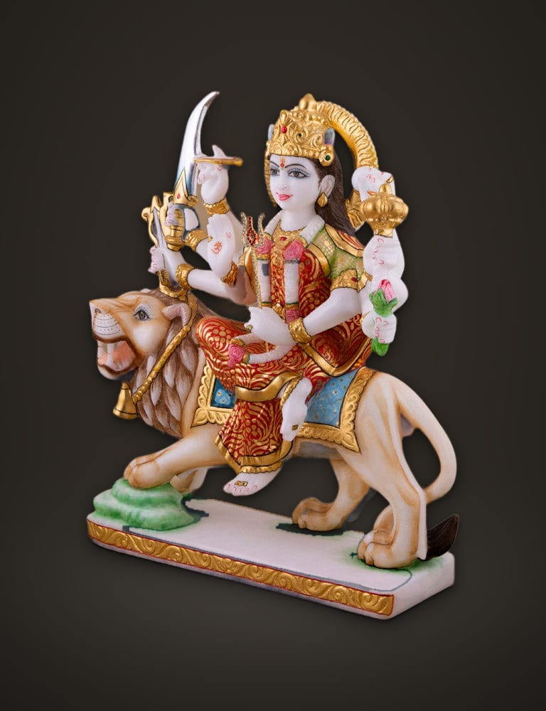 Durga Mata Idol in Marble 12 inch, additional view
