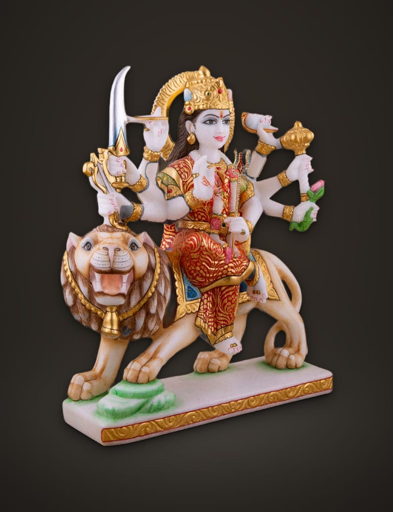 Durga Mata Idol in Marble 12 inch, additional view