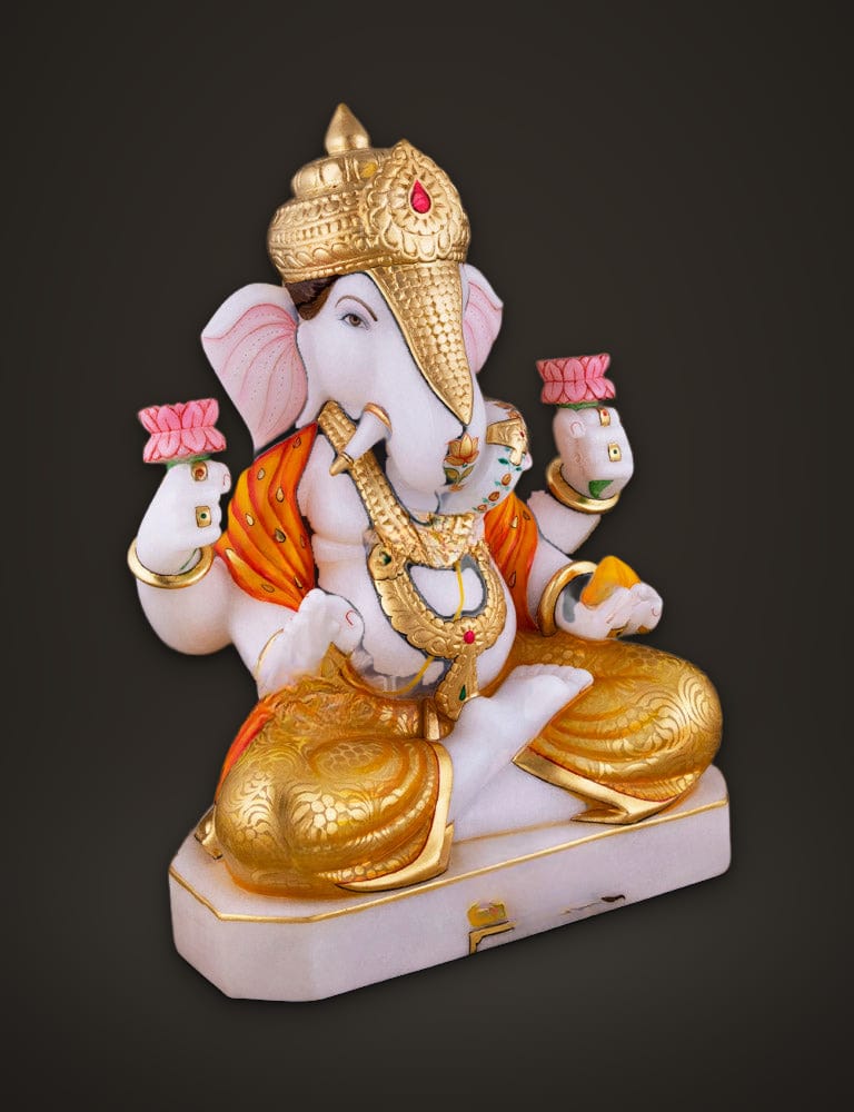 Dagdu Sheth Ganesh Marble Murti 15 inch, additional view