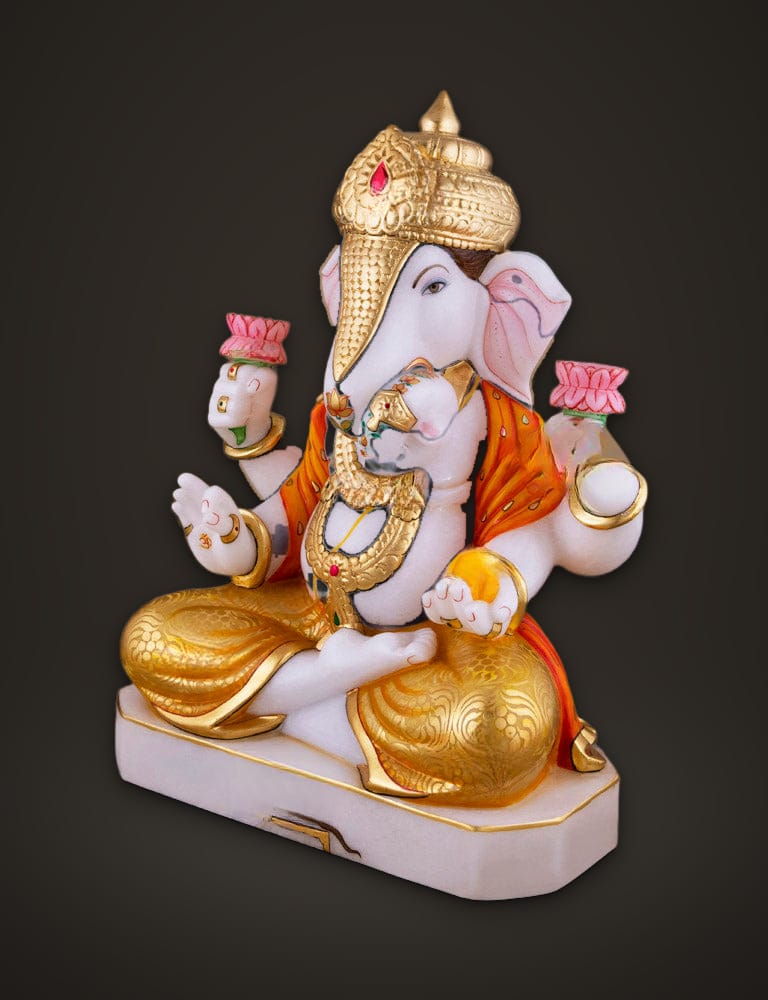 Dagdu Sheth Ganesh Marble Murti 15 inch, additional view