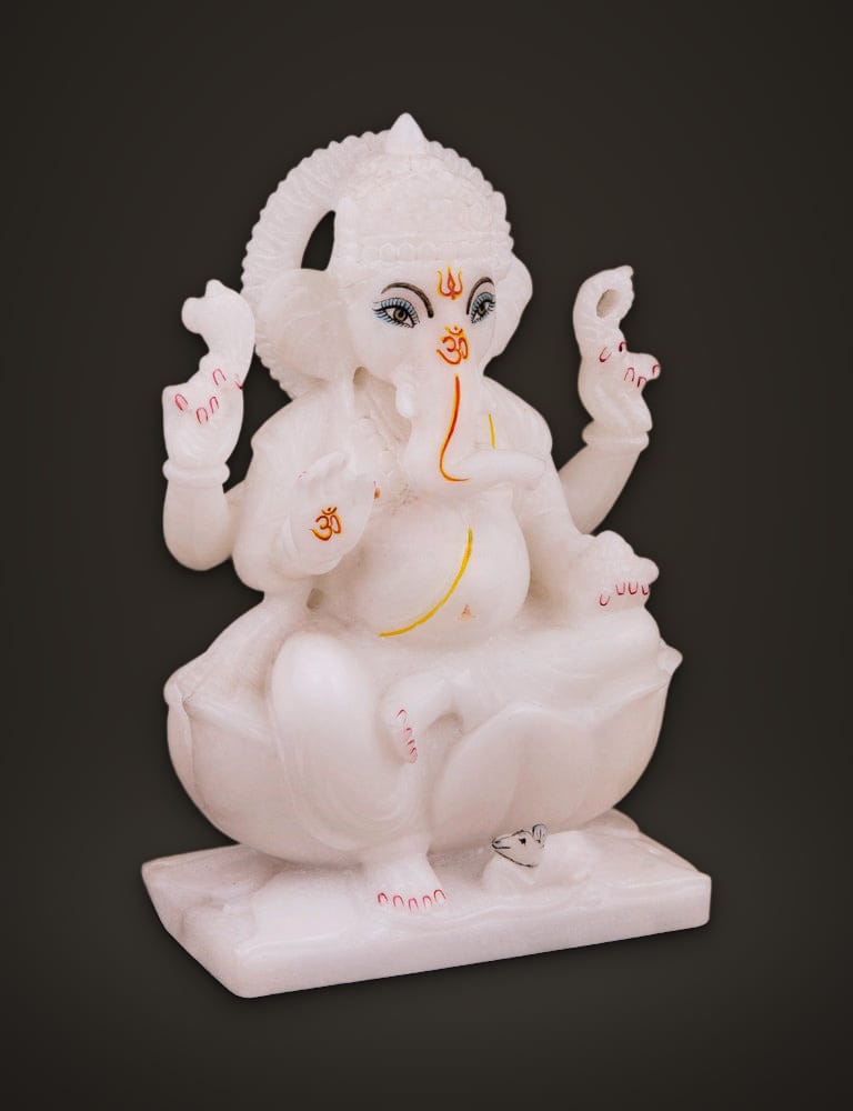 Ganesh Idol in Pure Marble 6 inch, additional view