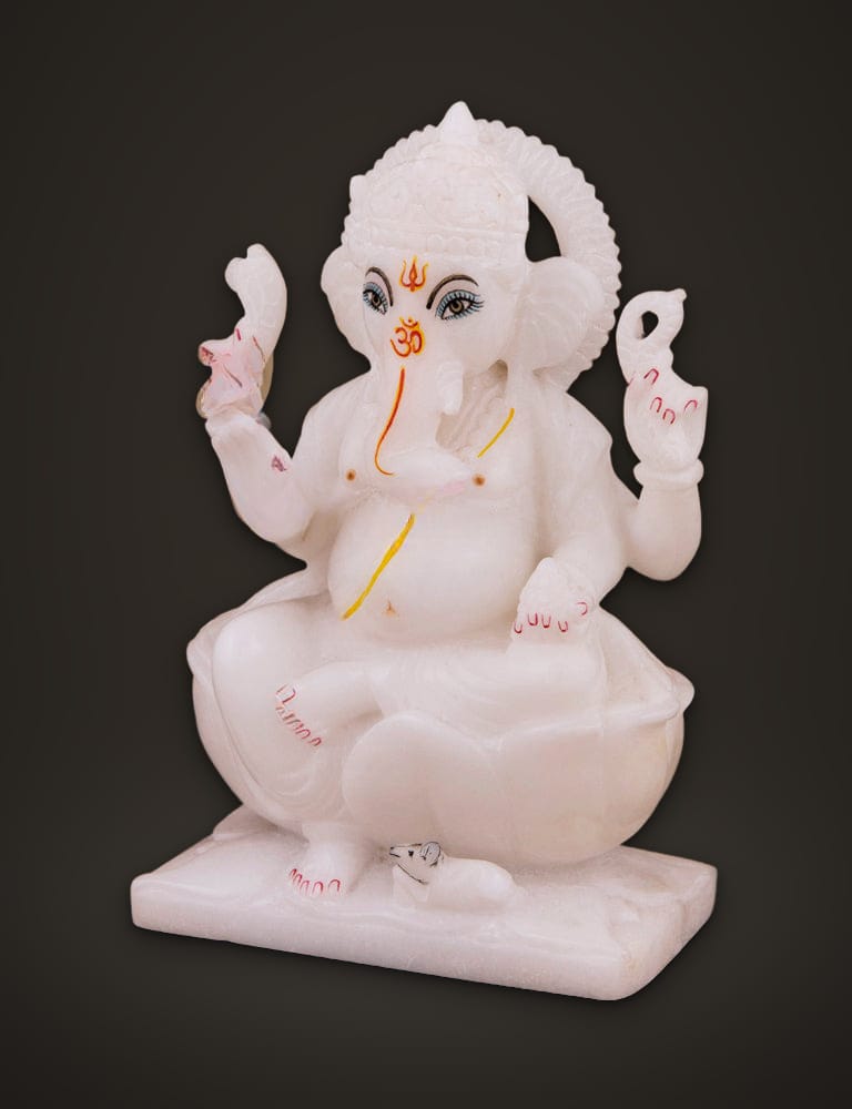 Ganesh Idol in Pure Marble 6 inch, additional view