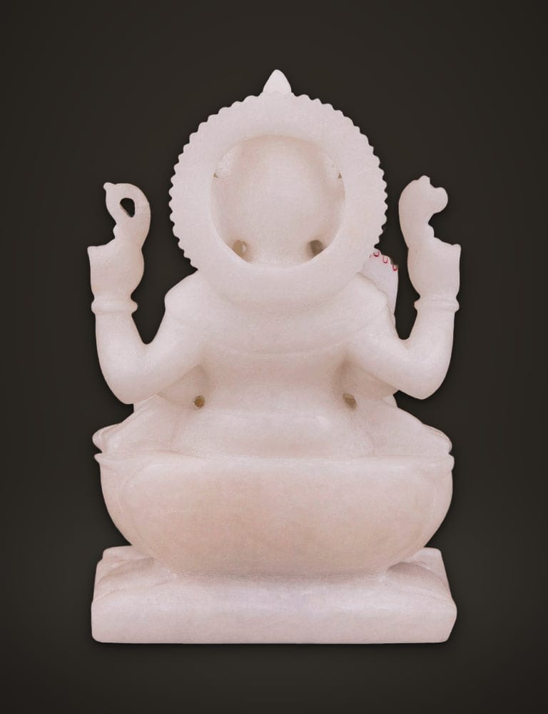 Ganesh Idol in Pure Marble 6 inch, additional view