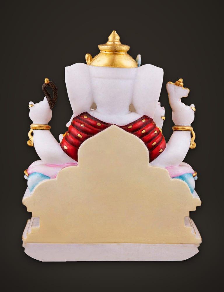 Ganesh Idol Sitting on Sihasan 15 inch, additional view