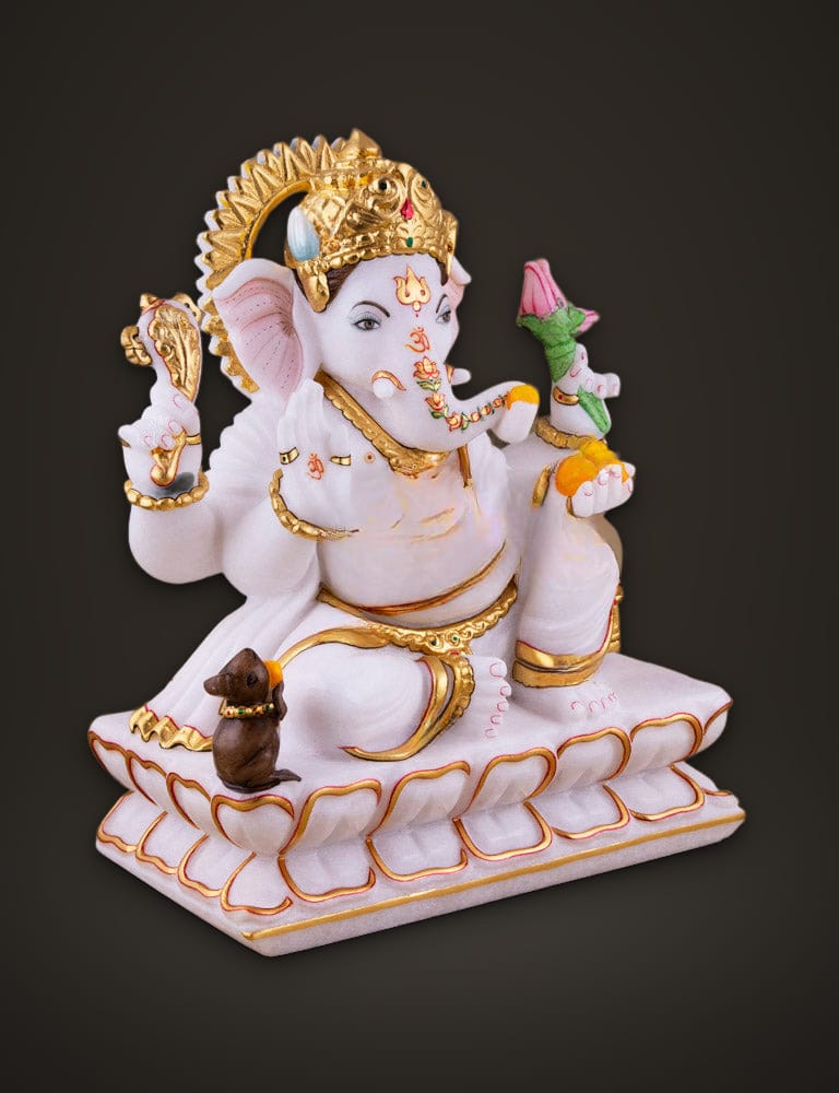 Ganesh Moorti in Marble 12 inch, additional view