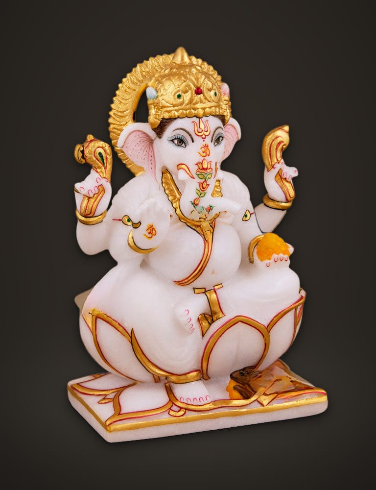 Lord Ganesh Idol in Marble 7 inch, additional view