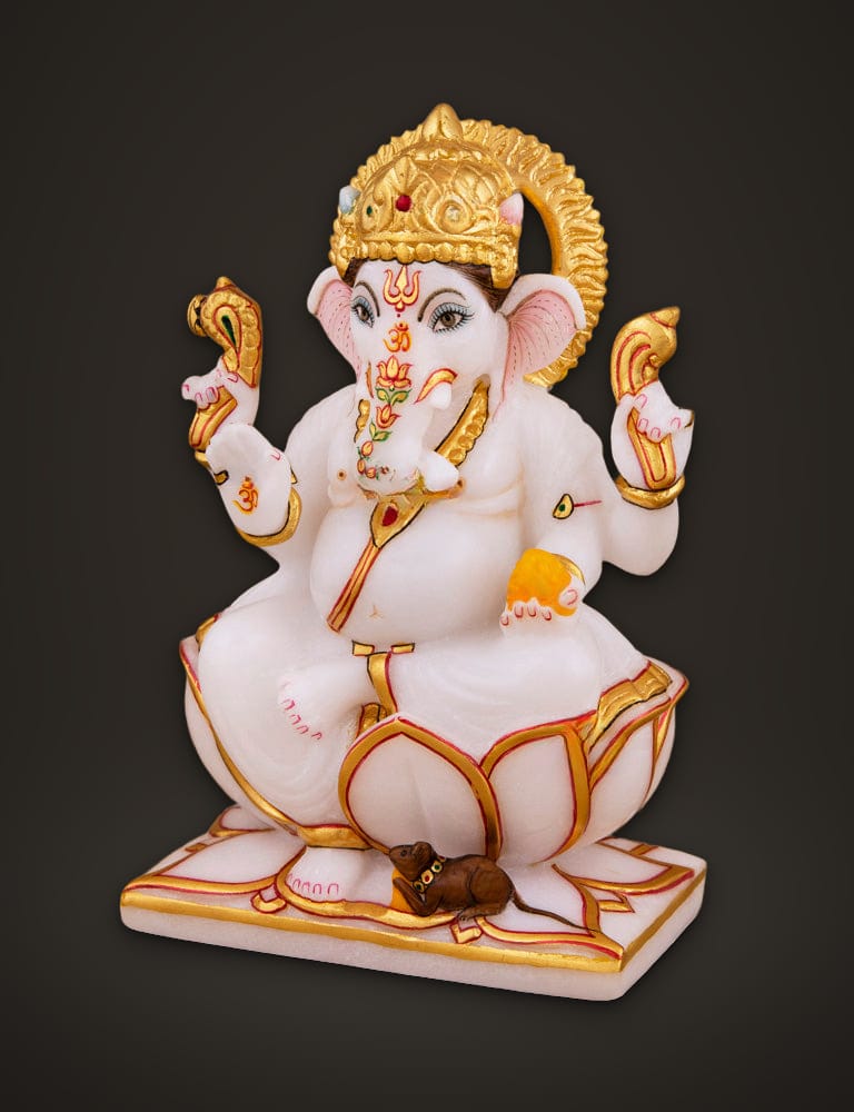 Lord Ganesh Idol in Marble 7 inch, additional view