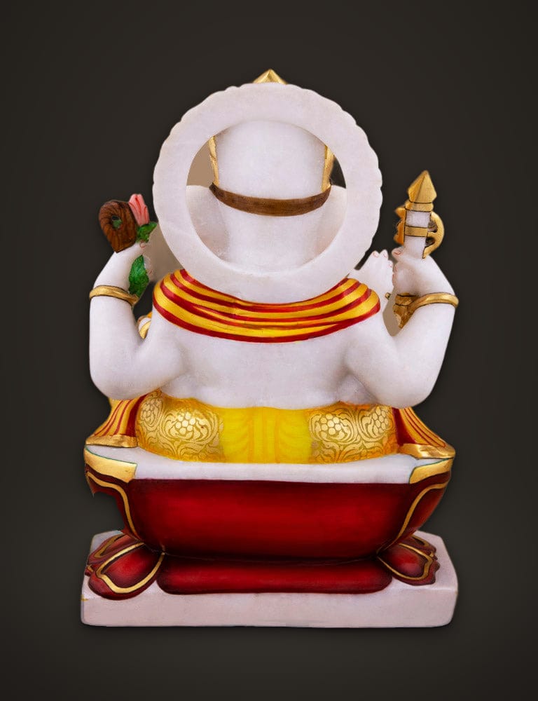 Mala Ganesh in Pure Marble 14 inch, additional view