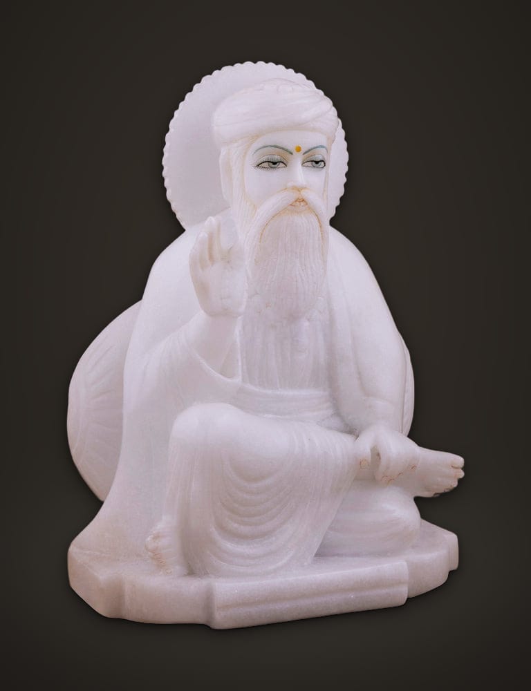 Guru Nanak in Pure White Marble 10 inch, additional view