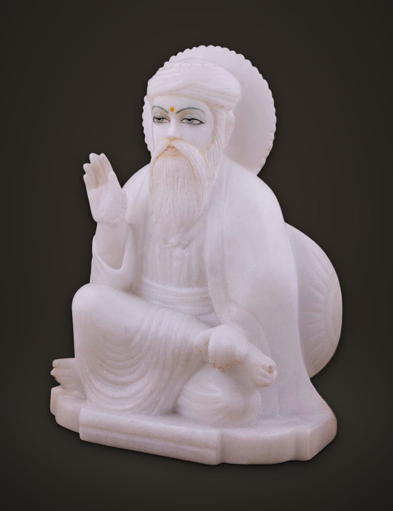 Guru Nanak in Pure White Marble 10 inch, additional view