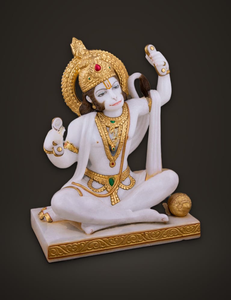 Bhajan Hanuman in Marble 15 inch, additional view