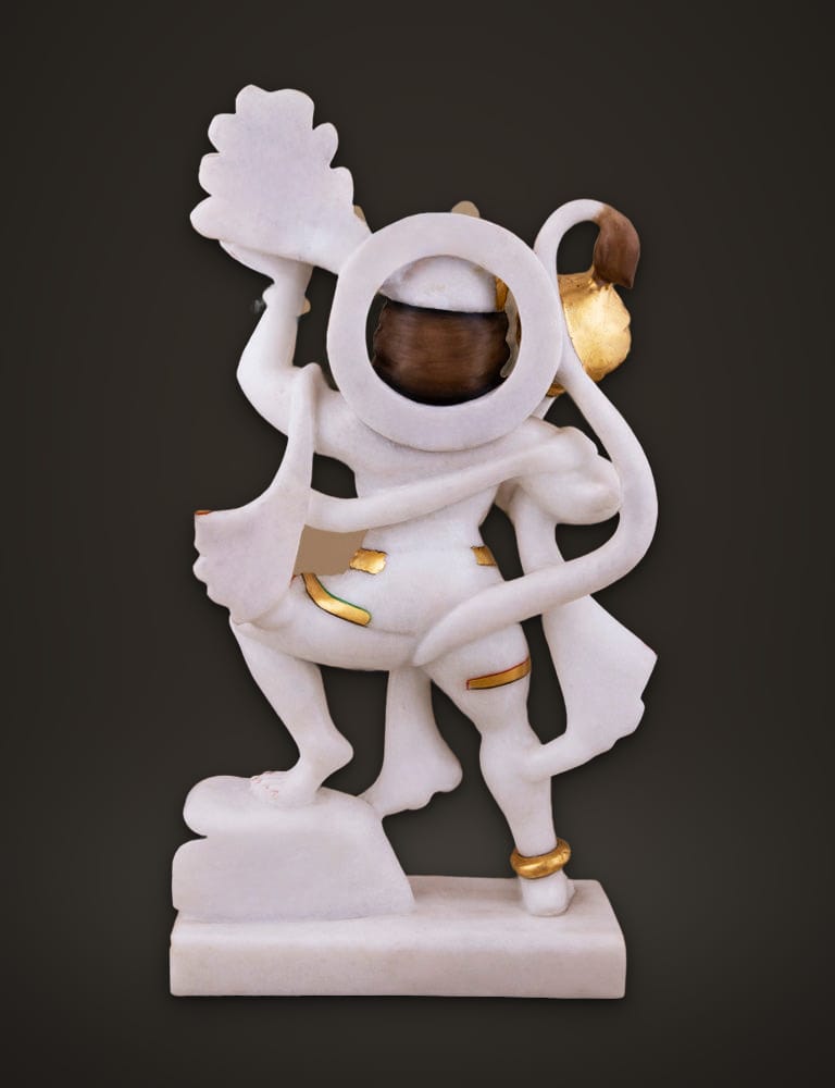 Standing Hanuman in White Marble 15 inch, additional view