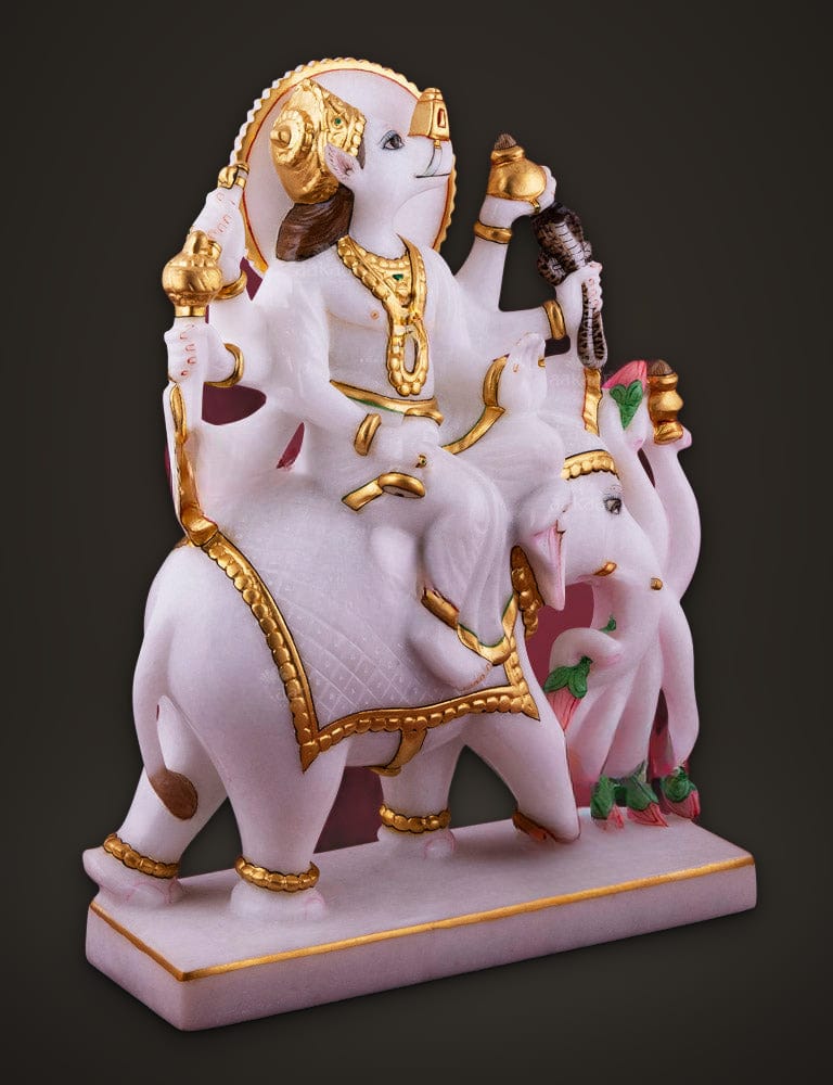 Jain God Manibhadra in White Marble 12 inch, additional view