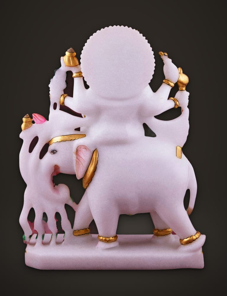 Jain God Manibhadra in White Marble 12 inch, additional view
