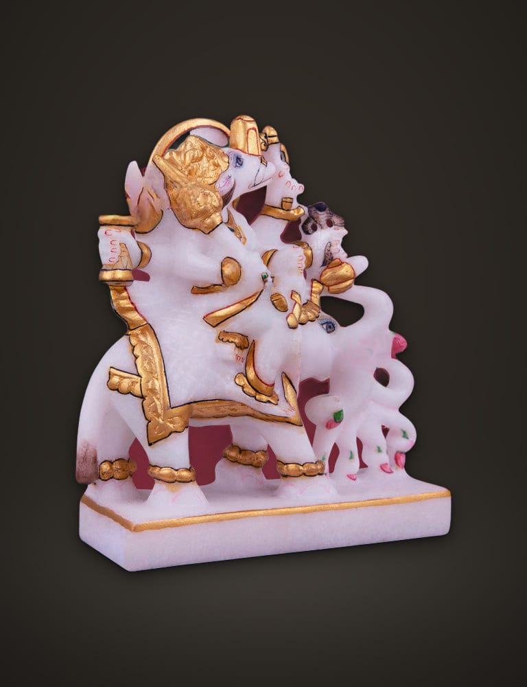 Jain Idol Manibhadra in Pure Marble 5 inch, additional view