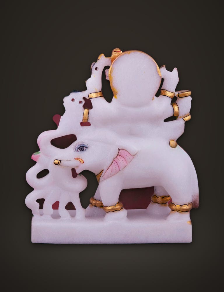 Jain Idol Manibhadra in Pure Marble 5 inch, additional view