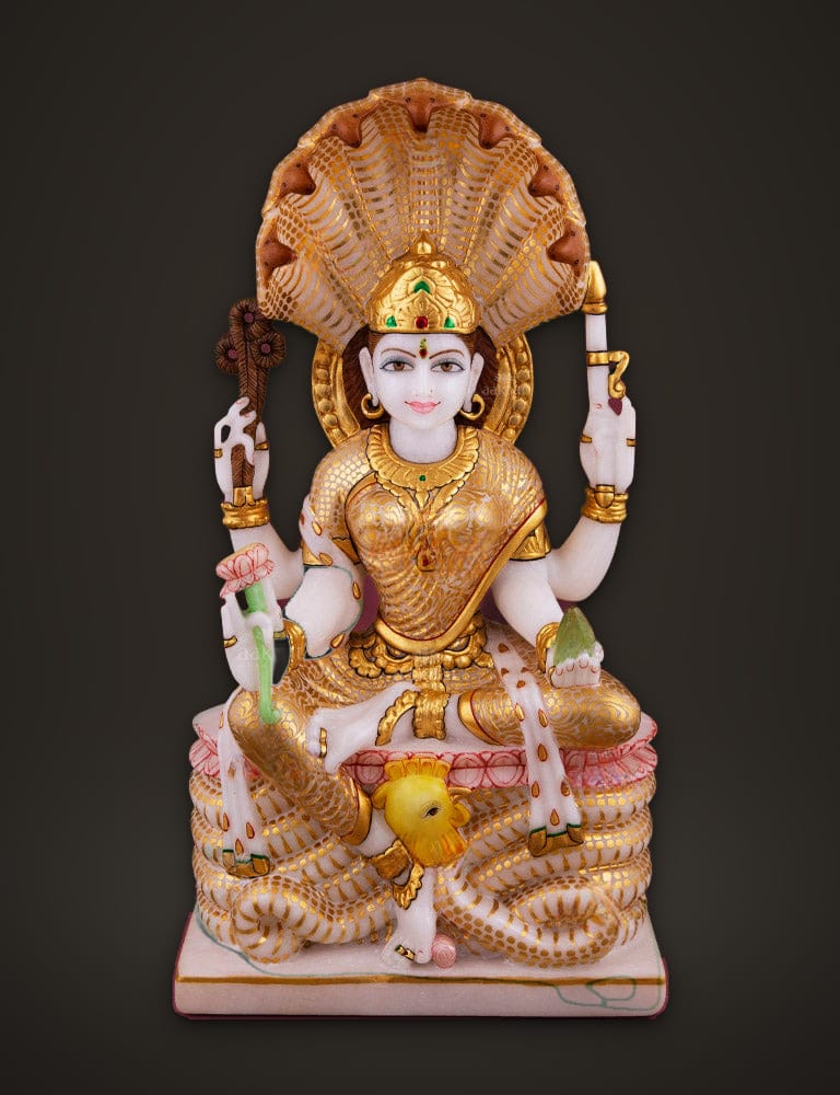 Marble Murti Padmavati Devi 15 inch, front view