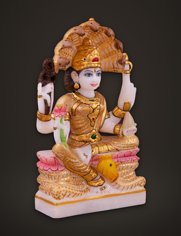 Marble Murti Padmavati Devi 7 inch, additional view