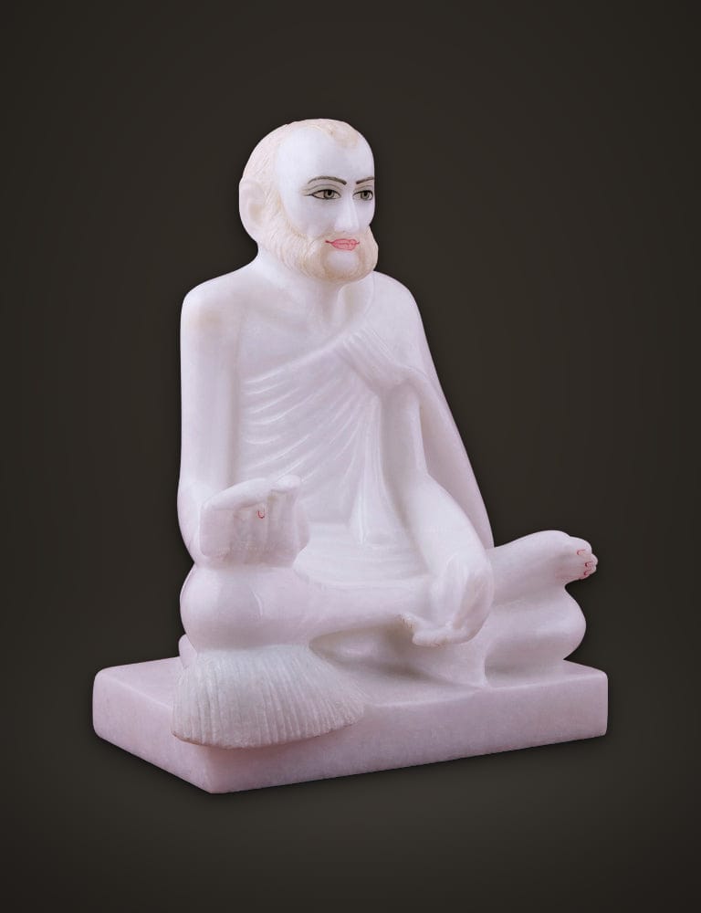Rajendrasuri Murti in White Marble 9 inch, additional view