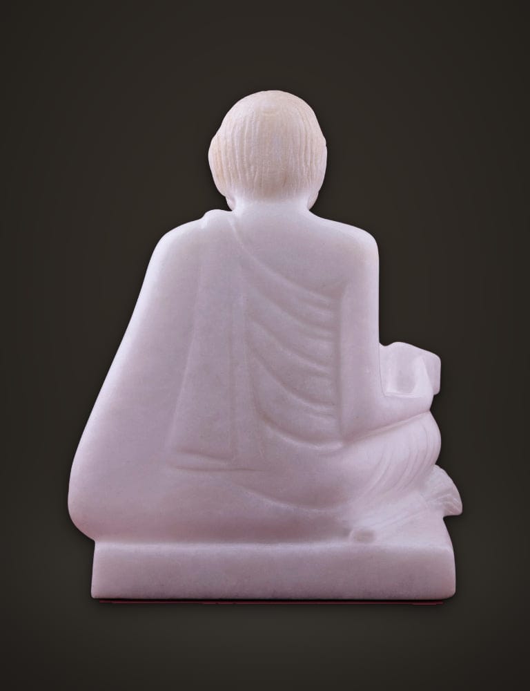 Rajendrasuri Murti in White Marble 9 inch, additional view