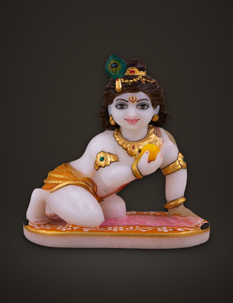 Baby Krishna Ladu Gopal 5 inch, front view
