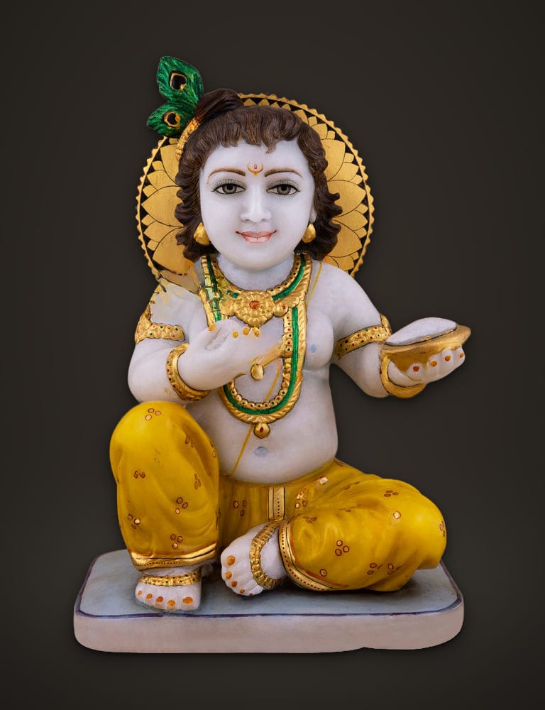 Makhan Chor Krishna Idol 13 inch, front view