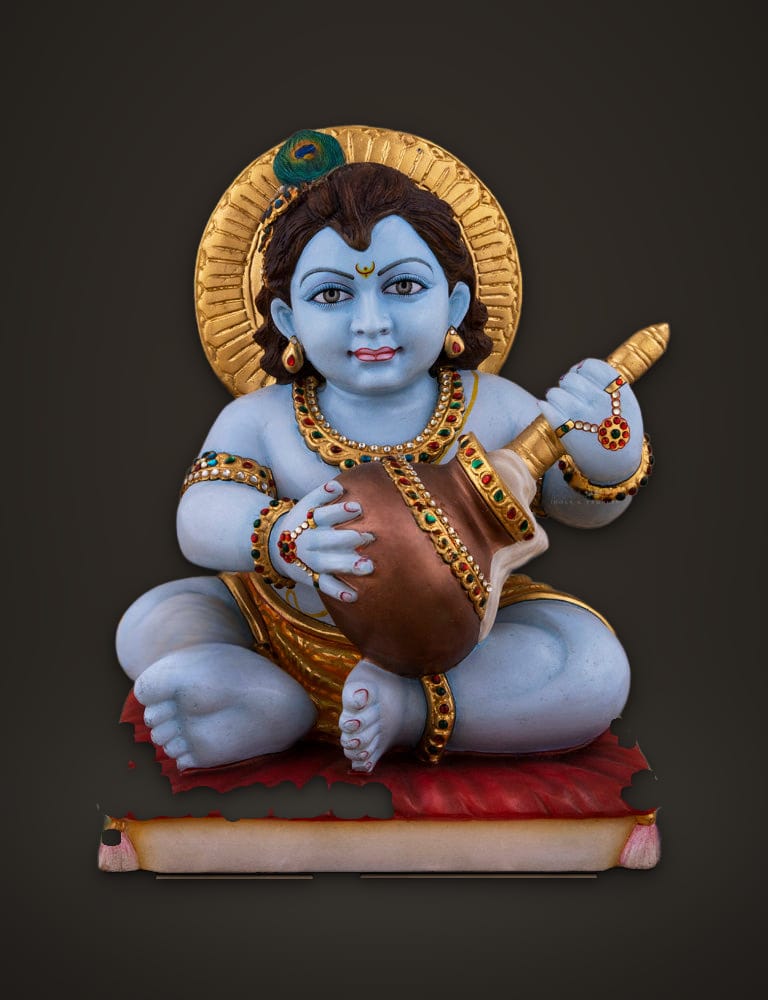 Makhan Chor Krishna 12 inch, front view