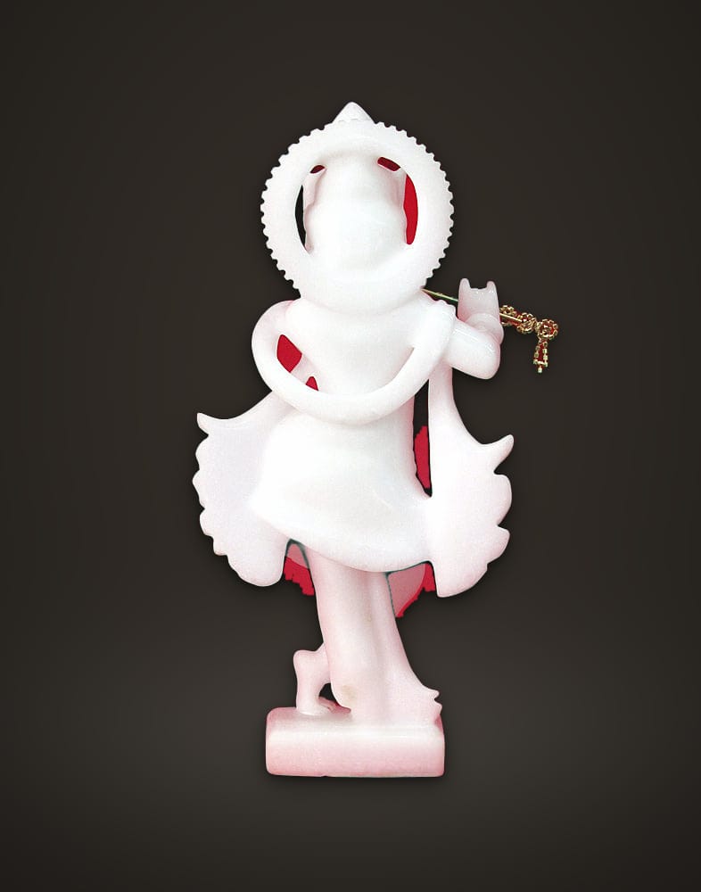 Pure White Marble Krishna Murti 11 inch, additional view
