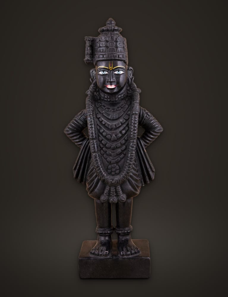 Vitthal Rukmini Pair in Black Marble 15 inch, additional view