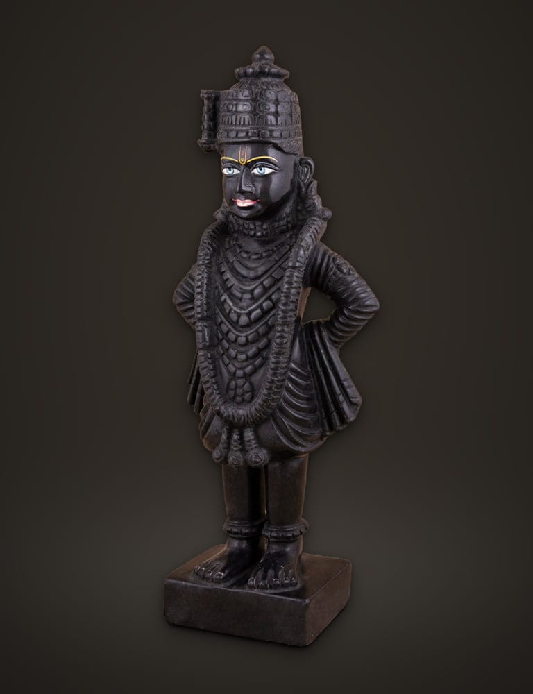 Vitthal Rukmini Pair in Black Marble 15 inch, additional view
