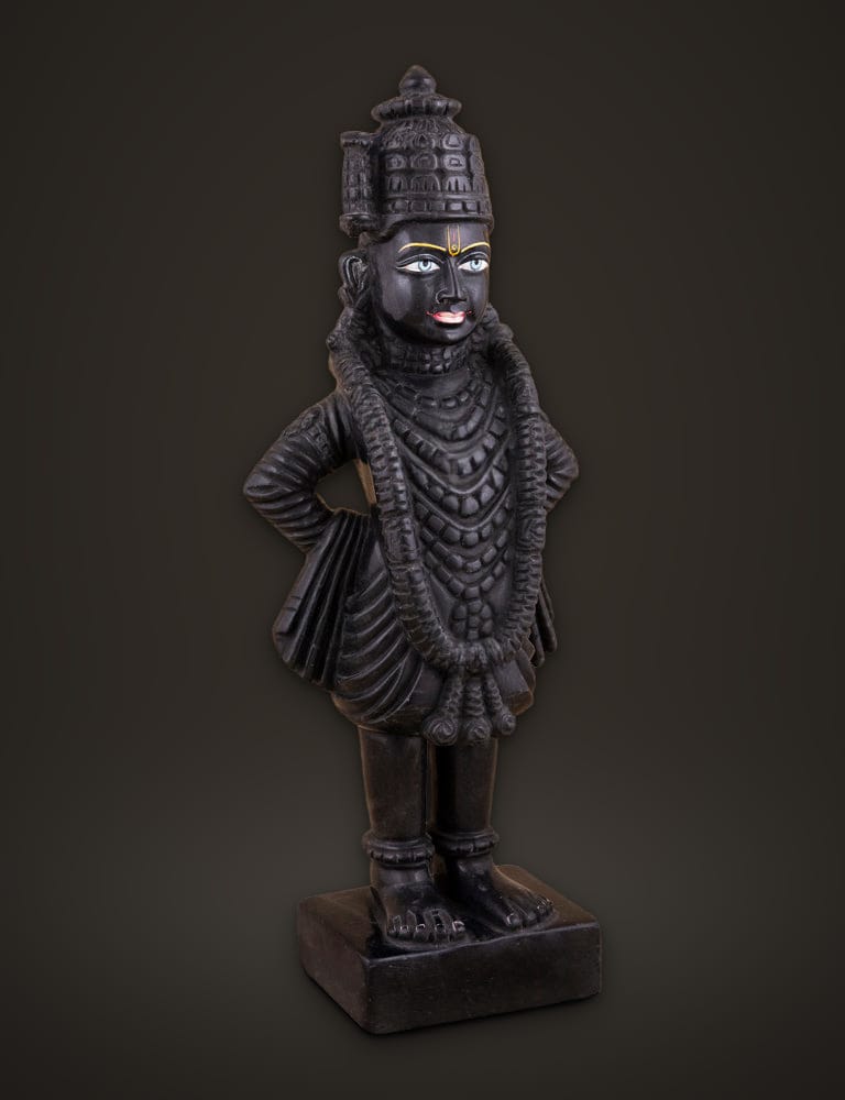 Vitthal Rukmini Pair in Black Marble 15 inch, additional view