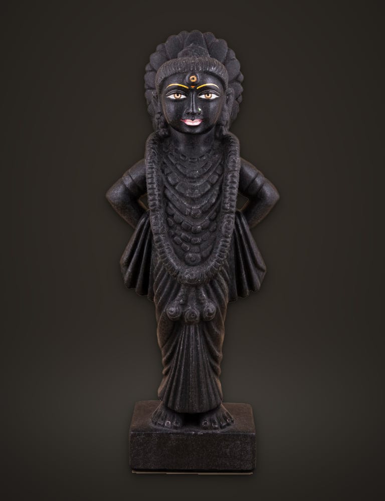 Vitthal Rukmini Pair in Black Marble 15 inch, additional view