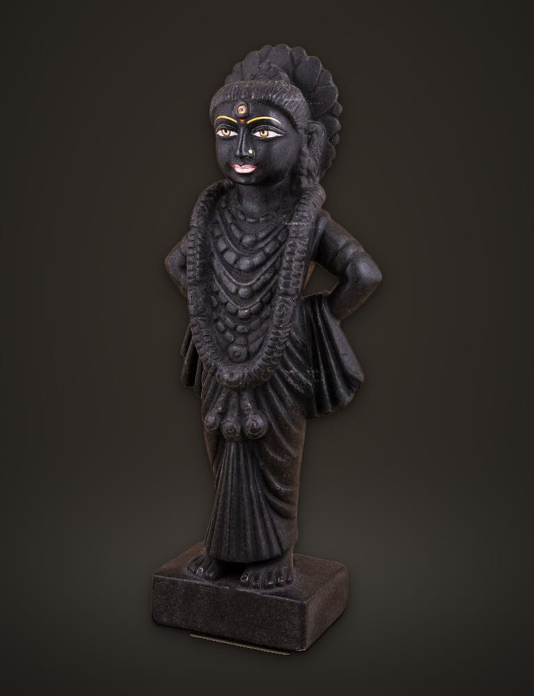 Vitthal Rukmini Pair in Black Marble 15 inch, additional view