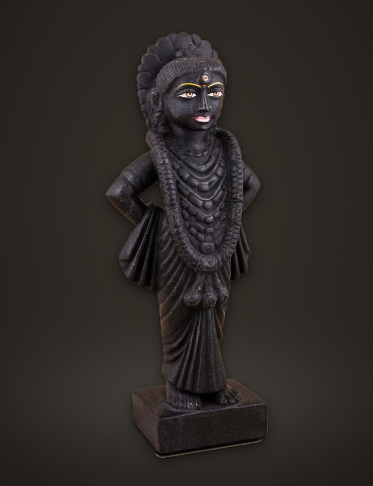 Vitthal Rukmini Pair in Black Marble 15 inch, additional view