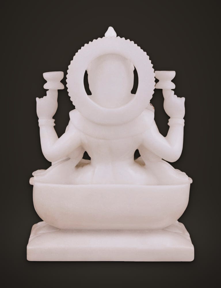 Lakshmi Idol in Pure Marble 10 inch, additional view