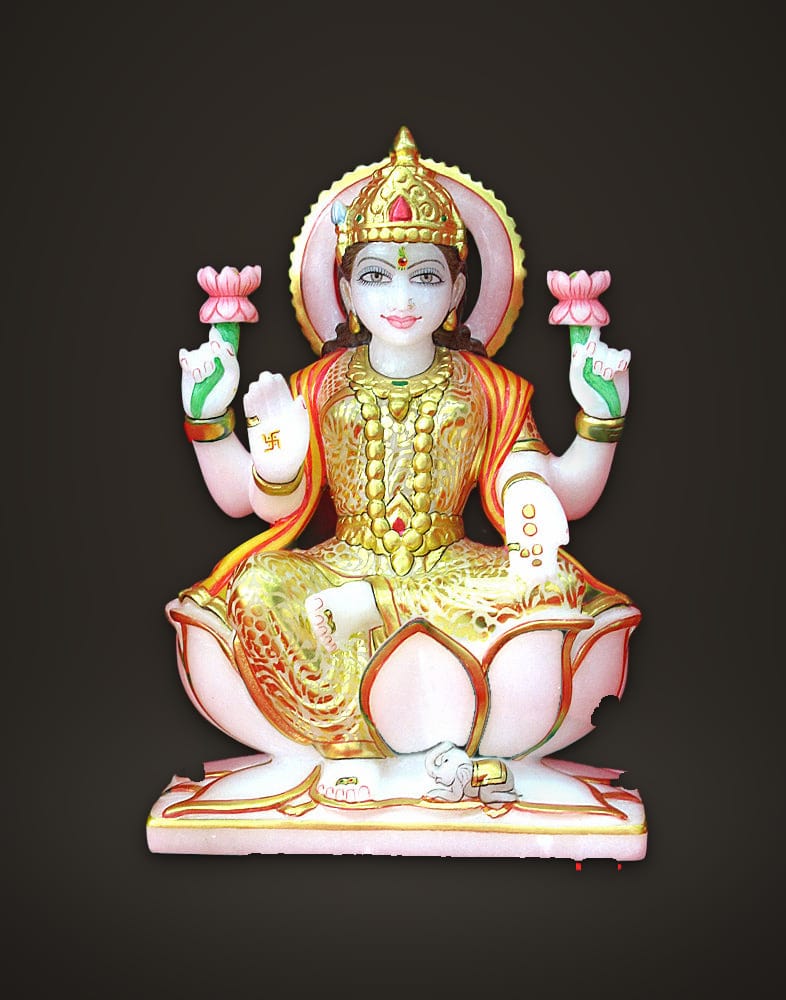 Mahalaxmi in Golden Saree 7 inch, front view