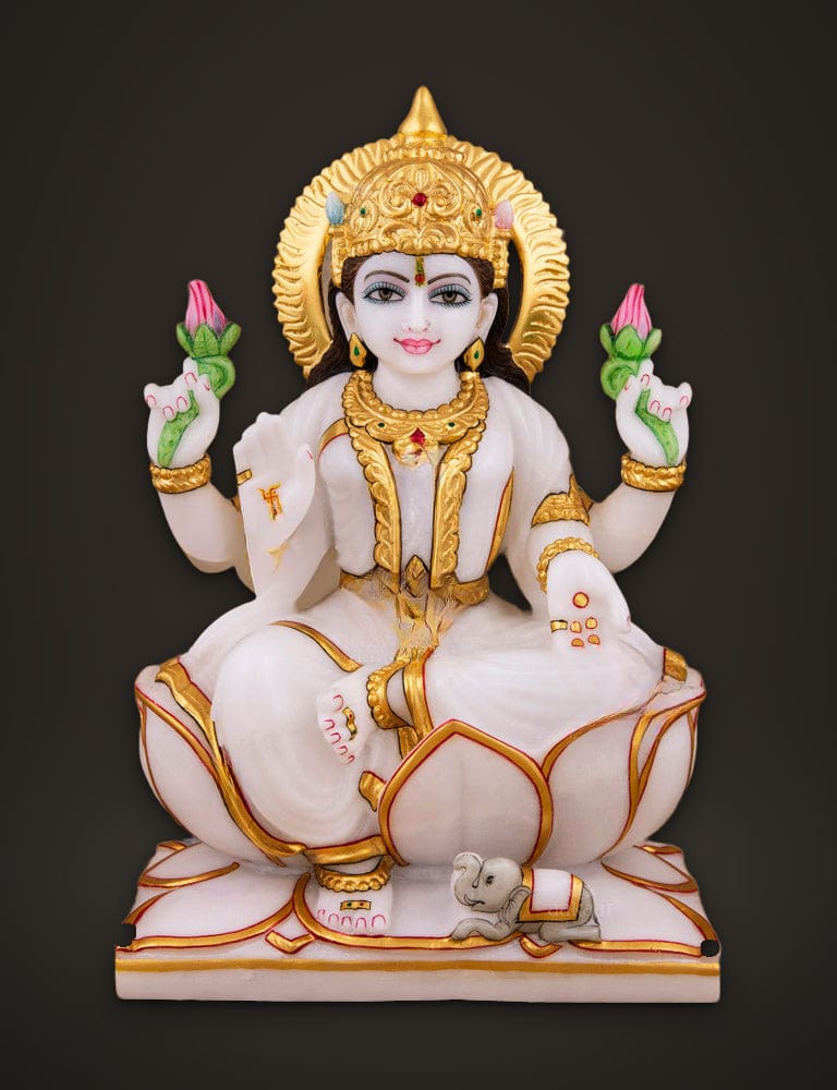 Marble Idols Lakshmi 12 inch, front view