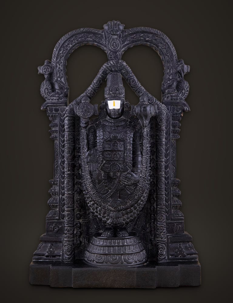 Black Marble Tirupati Balaji 15 inch, front view