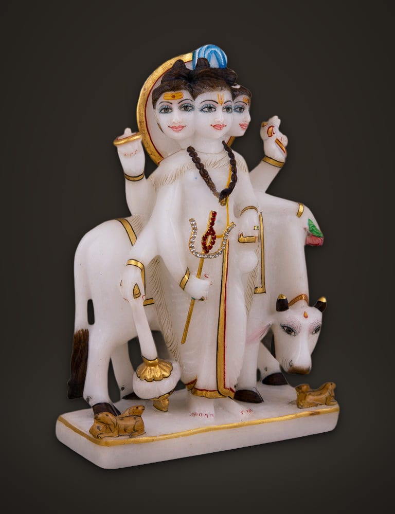 Duttatraya Moorti in Marble 7 inch, additional view