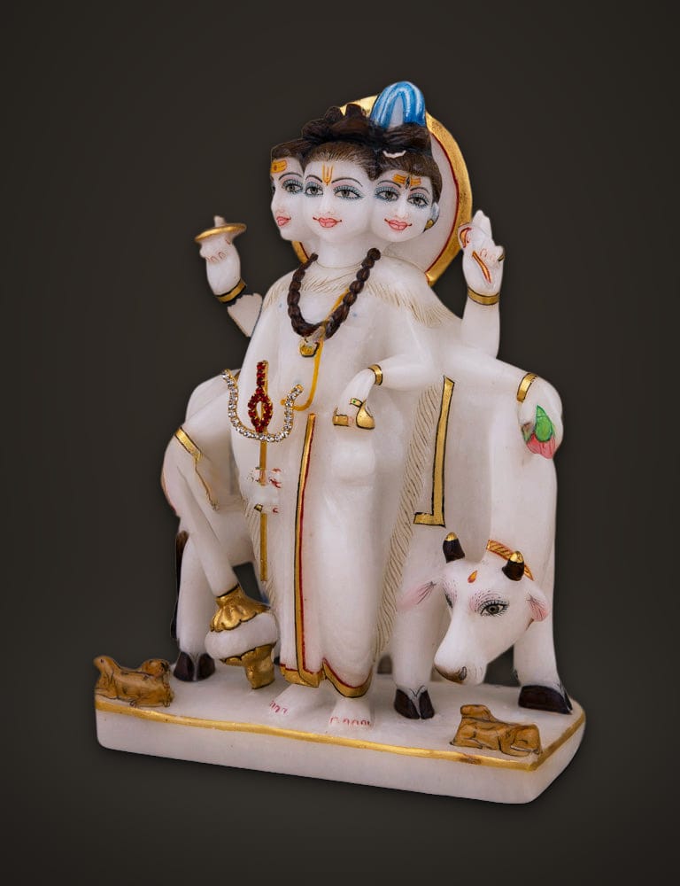 Duttatraya Moorti in Marble 7 inch, additional view