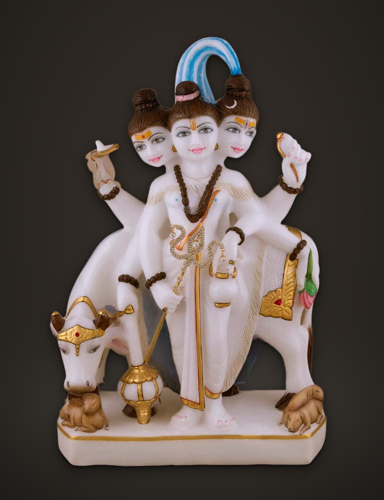 Marble Idol Dattatraya 15 inch, front view