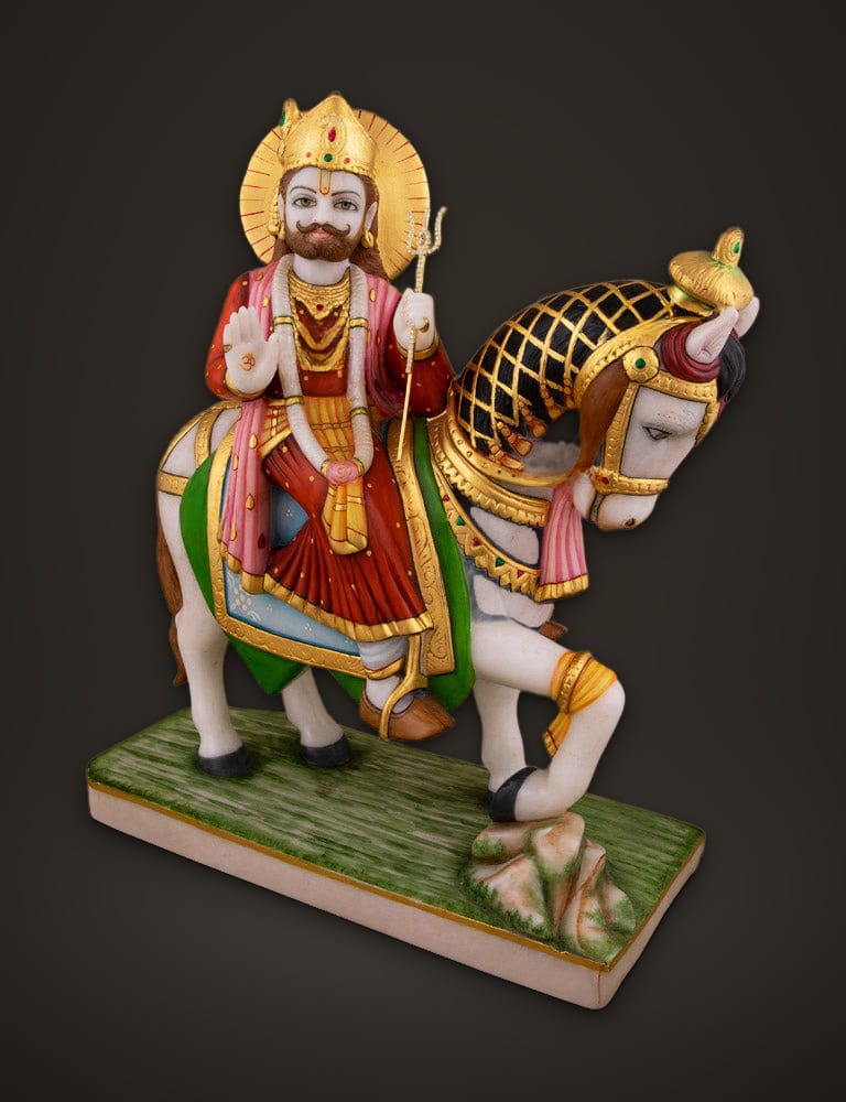 Marble Idol Ramdev Pir Maharaj 15 inch, front view