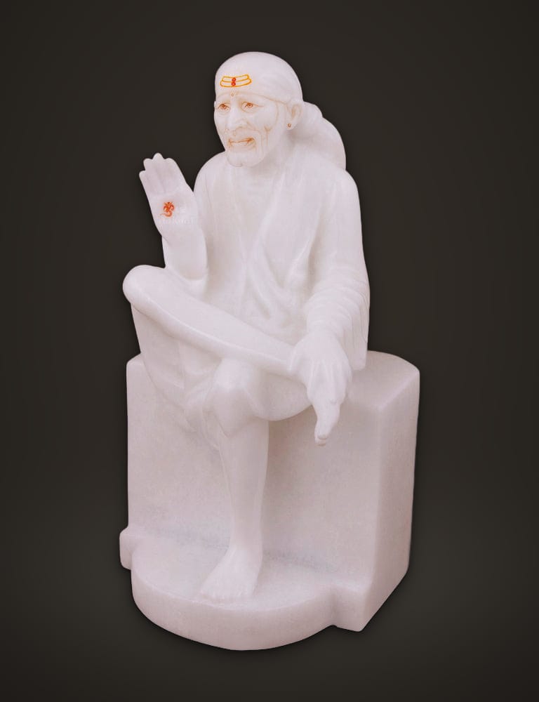 Sai Baba Murti in Pure Marble 9 inch, additional view