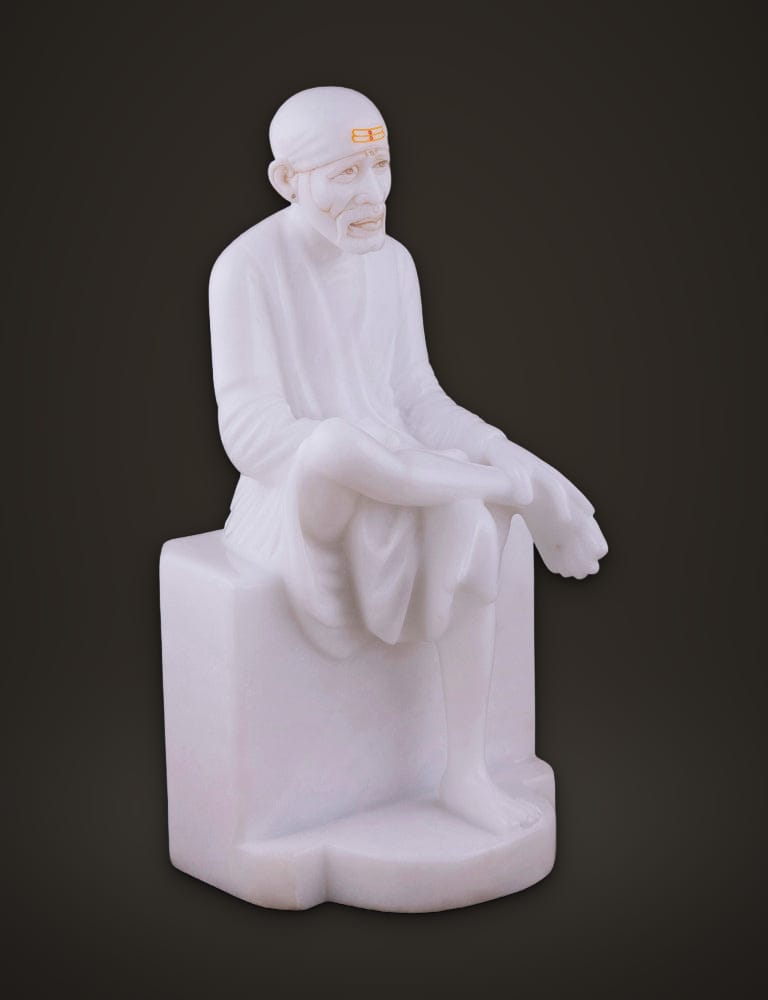 Sai Baba Murti in White Marble 12 inch, additional view