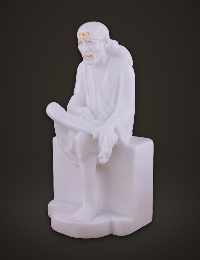 Sai Baba Murti in White Marble 12 inch, additional view