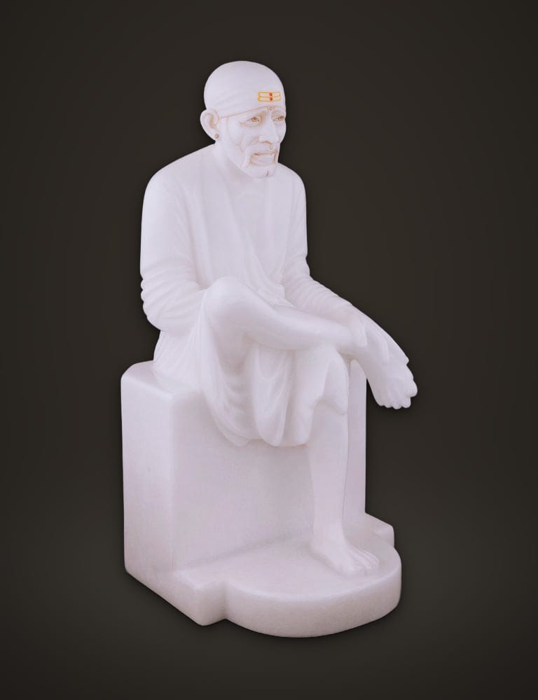 Shirdi Sai Baba in Pure White Marble 18 inch, additional view