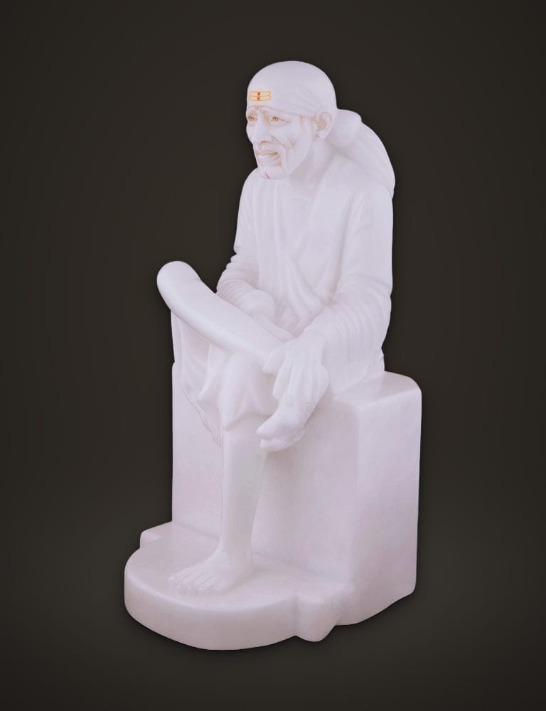 Shirdi Sai Baba in Pure White Marble 18 inch, additional view