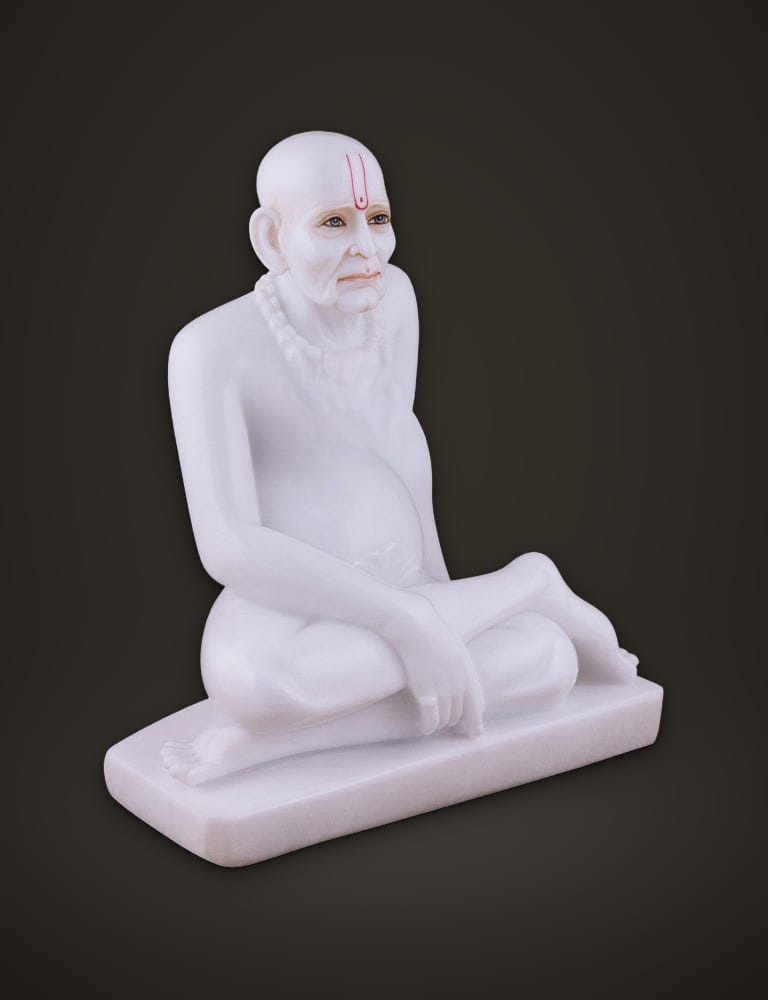 Swami Samarth Idol in White Marble 12 inch, additional view