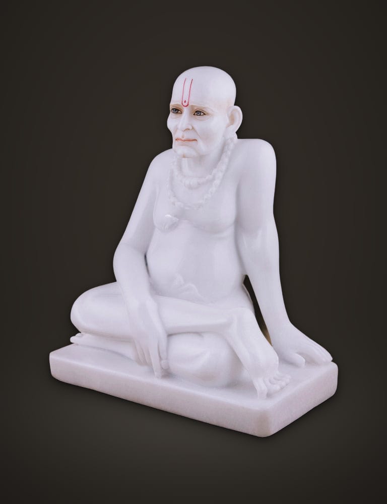 Swami Samarth Idol in White Marble 12 inch, additional view