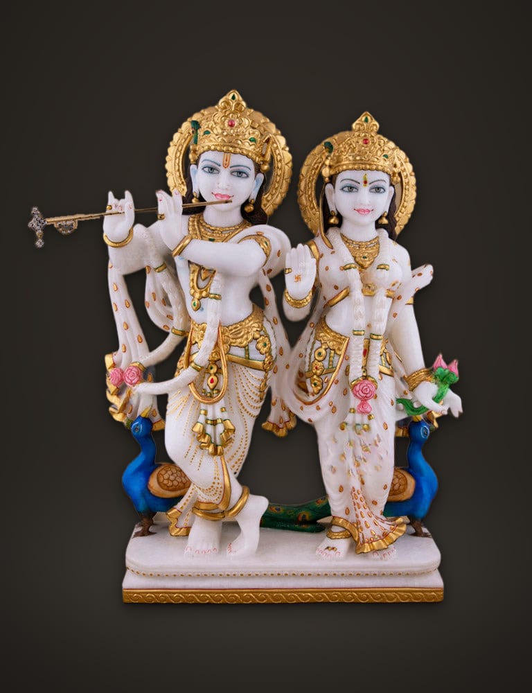 Marble Idol Radha Krishna 18 inch, front view